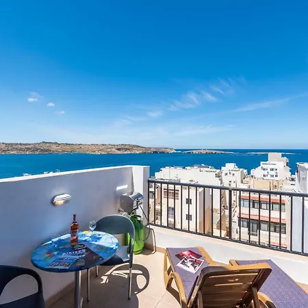 Getawaysmalta - Studio Penthouse With Seaview Terrace San Pawl il-Baħar
